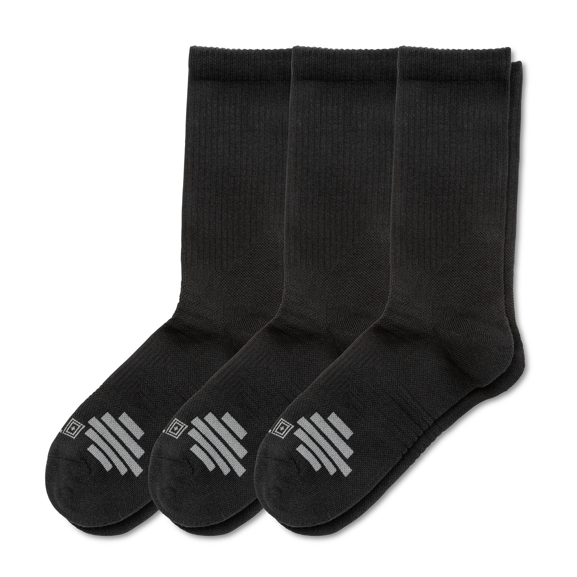 10044 DUTY READY PLUS CREW SOCKS (3-PACK) - Black (019)