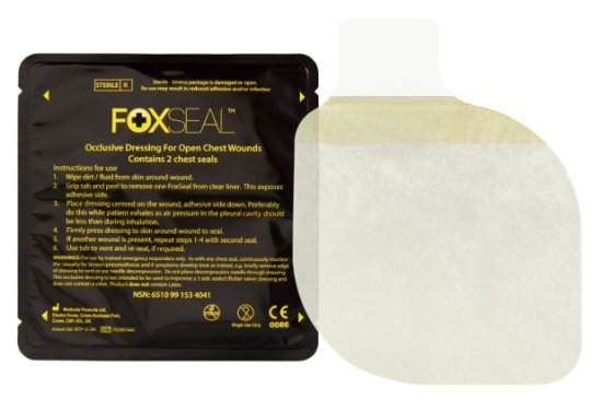 FOXSEAL フォックスチェストシール 弁無し 気胸治療用応急処置材 2枚入 フォックスチェストシール （弁付き） | オーストリッチ