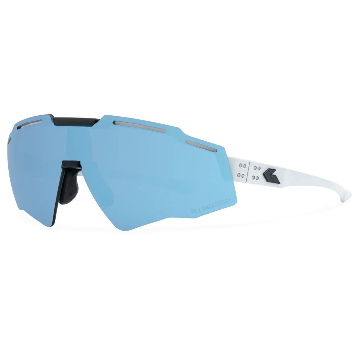 BLASTSHIELD B2 - FROST W/ BLACK LOGO, BLUE MIRROR POLARIZED ANTI