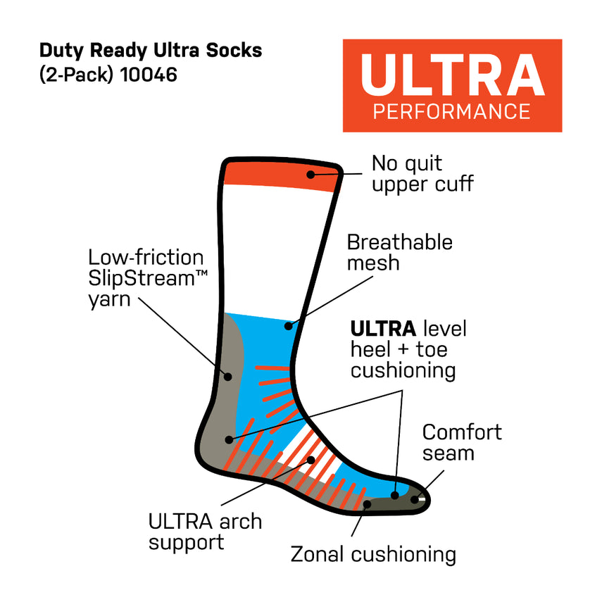 DUTY READY ULTRA CREW SOCKS (2-PACK)