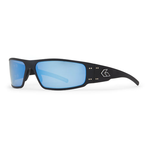 MAGNUM ASIAN FIT - BLACK/ SILVER LOGO / BLUE MIRROR POLARIZED