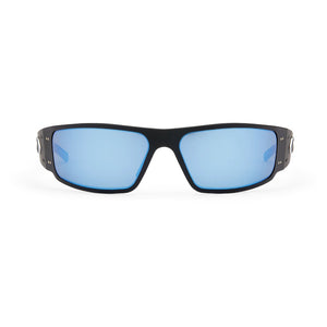 MAGNUM ASIAN FIT - BLACK/ SILVER LOGO / BLUE MIRROR POLARIZED