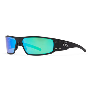 MAGNUM ASIAN FIT - BLACK/ SILVER LOGO / GREEN MIRROR POLARIZED