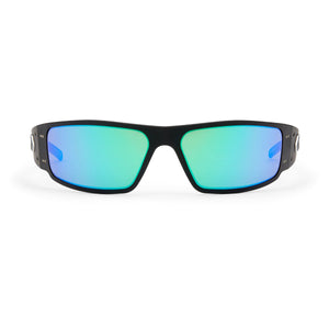 MAGNUM ASIAN FIT - BLACK/ SILVER LOGO / GREEN MIRROR POLARIZED