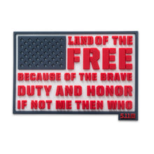 LAND OF FREE FLAG PATCH